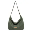 Πράσινη τσάντα ώμου από καμβά casual slouchy hobo tote μεγάλη χωρητικότητα καθημερινή - Πράσινο