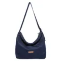 Casual τσάντα ώμου από τζιν για γυναίκες, vintage slouchy crossbody tote με φερμουάρ. - Μπλε
