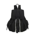 Mochila negra de lona elegante con multiples bolsillos para uso diario y viajes. - Negro