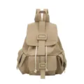 Mochila informal de nailon caqui para mujer, bolso escolar grande y mochila de viaje. - Caqui