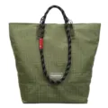 Bolso tote de rejilla verde con asas de cuerda gran capacidad bolso casual para diario. - Verde