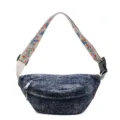 Κομψή τσάντα στήθους denim με κεντημένο ιμάντα, casual τσάντα ώμου και μέσης για γυναίκες - Σκούρο μπλε
