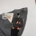 Mini σκούρο γκρι τσαντάκι καμβά με καραμπίνερ, casual μικρή τσάντα αποθήκευσης. - Γούρια / Μαύρο