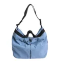 Casual light blue shoulder bag, large capacity crossbody bag for daily commute and school. - Light Blue