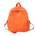 Orange mini canvas backpack, stylish casual daypack for women and daily commuting use - Orange