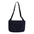 Women's casual crossbody shoulder bag retro workwear style dark blue canvas bags - Dark Blue