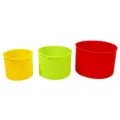 Ensemble de moules cylindriques en silicone colores en jaune vert et rouge pour patisserie - Petit Jaune + Moyen Vert + Grand Rouge / Couleur Aléatoire