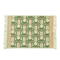 French vintage cotton woven placemat with palm tree pattern and fringe for dining table. - 35X48CM / Palm Tree Print