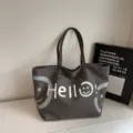 Τσάντα tote από καμβά μεγάλης χωρητικότητας σε κορεάτικο στιλ για καθημερινή χρήση - Σκούρο Καφέ