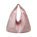 Fashionable pink slouchy shoulder bag, large capacity casual hobo tote for daily commute and travel. - Pink