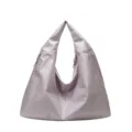 Lavender minimalist hobo shoulder bag, trendy large capacity casual daily tote for women. - Light Purple