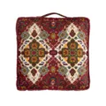 Vintage ethnic style square floor cushion tatami pouf comfortable seat pad for home - Sand Flame Super Soft Velvet Printed Square Three-Dimensional Cushion / 42x42cm (With Core)
