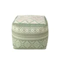 Square floor pouf cushion for home living room tatami window seat thick botanical print - 45x45x40cm / Matcha Fandai Square Cover Only