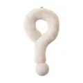 Beige question mark plush pillow, cute shaped cushion, soft nap pillow for sofa and living room. - 40x85 (Included Core, Non-removable) / Cream White