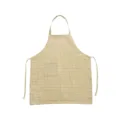 Simple cotton checkered kitchen apron with front pocket and ties, perfect for cooking daily use. - 65x75cm / Beige