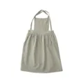 Minimalist cotton linen kitchen apron with cross back pockets stylish home cooking dress - 97x135cm / Light Gray