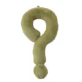 Olive green question mark shaped plush pillow cute decorative neck cushion for sofa nap - 40x85 (Included Core, Non-removable) / Pine Green