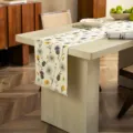 Cotton line table runner pastoral style floral daisy design dining room home decor 180cm - 35x150cm / Daisy Cotton Line Printed Tassels Table Runner