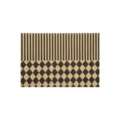 Vintage vinyl coil doormat with retro striped and checkered design, anti-slip entrance mat. - 60*90cm / Beige Base