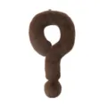 Question mark shaped plush neck pillow cute brown soft sofa cushion for living room nap - 40x85 (Included Core, Non-removable) / Amber Coffee
