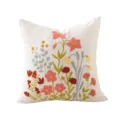 Nordic style embroidered throw pillow cover with floral design for sofa bedroom decor. - 45x45cm Pillowcase / Floral Whispers Polyester-Linen Embroidered Pillowcase