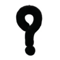 Black plush question mark shaped pillow, cute nap cushion for sofa and living room. - 40x85 (Included Core, Non-removable) / Pearl Black
