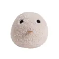 Cute fluffy round plush cushion soft stuffed ball pillow for cozy sofa living room decor - Cream White