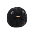 Black fluffy round chick cushion, cute plush toy pillow, soft sofa armrest decor. - Cool Black