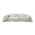 Summer ice silk cream style sofa cover, grey botanical print cooling sofa towel decor. - 180x130cm / Wentang Jacquard - Black & White