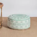 Nordic minimalist geometric printed round floor pouf tatami cushion for living room balcony - Cover Only / Green