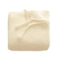 Nordic Style Solid Color Knitted Throw Blanket Soft Sofa Blanket Office Air Conditioning Blanket - 130x150cm / Milk White