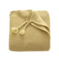 Solid color knit blanket for sofa or office use, cozy spring summer air conditioning throw. - 130x150cm / Bean Green