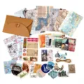 Vintage υλικό συσκευασίας για ημερολόγιο, scrapbooking, αυτοκόλλητα και ρετρό χαρτί. - Ρομαντικός Περίπατος
