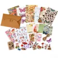 Vintage σετ υλικών scrapbooking με αυτοκόλλητα πεταλούδας και μανιταριού για χειροτεχνίες - Ζούγκλα των Πεταλούδων