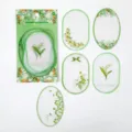 Botanical green floral memo pads and journaling sticker set for aesthetic craft and diary decor. - 30 Sheets / Wind-Chime Milk Green