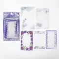 Quiet Garden series memo pads set, purple floral lace decorative journaling stickers 30pcs - 30 Sheets / Lilac Crystal