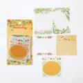 Floral Memo Pad Set Cute Stationery Sticker Journal Decorative Sticky Notes 30 Sheets - 30 Sheets / Sweet Orange Mist