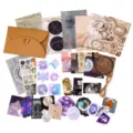 Σετ χαρτιού scrapbooking vintage, ουράνια αυτοκόλλητα ημερολογίου και ρετρό γραφική ύλη. - Μαγικός Πλανήτης