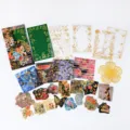 Set di adesivi per journaling in foglio d'oro vintage, carta memo e accessori DIY. - Giardino Nascosto / 40 Pezzi/Confezione