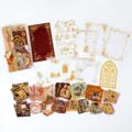 Set adesivi scrapbook stampa oro vintage, kit materiale cartoleria decorativa per diario DIY - Impressione Vintage / 40 Pezzi/Confezione