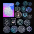 Holographic celestial magical sticker pack for journal DIY decoration and craft projects. - Magic Light