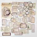 Vintage retro sticker material bag set, journaling labels and postal stationery stickers. - Miss The Post Office / 50 Pcs/Pack