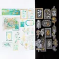 Paketo me autokollita PET anthropinis fantasias, vintage botaniko imerologio scrapbooking - Μονόλογος Κήπου / 30 Φύλλα