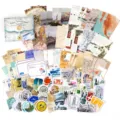 Vintage scrapbook paper sticker material pack, 150 pieces DIY journaling vintage set. - Travel Around the World / 150 Sheets/Pack