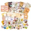Vintage scrapbook material pack, 150pcs retro butterfly botanical stickers for DIY journaling. - Forest Insects Record / 150 Sheets/Pack