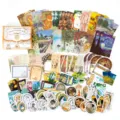 Vintage art material pack with classic paintings and stickers for DIY journaling projects. - Art Gallery Mystery Night / 150 Sheets/Pack