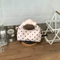 Borsa a mano rosa a pois con manico a fiocco elegante borsa a tracolla per donna moderna. - Rosa