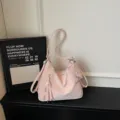 Casual vintage large capacity relaxed shoulder tote bag 2026 spring new commuting backpack. - Pink