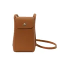 Bolso cruzado pequeño de cuero sintético marrón para móvil, cartera casual de moda para uso diario. - Marrón