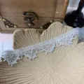 White water-soluble polyester embroidered lace trim for DIY sewing crafts 3.5cm wide - 3.50cm / White